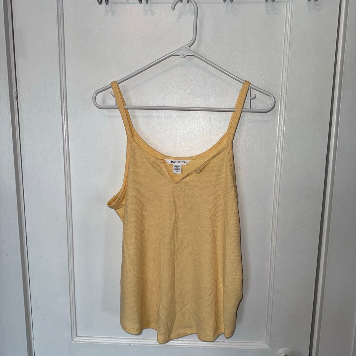New Athleta Wind Down Sleep Waffle Knit Cami Yellow Women's Size M